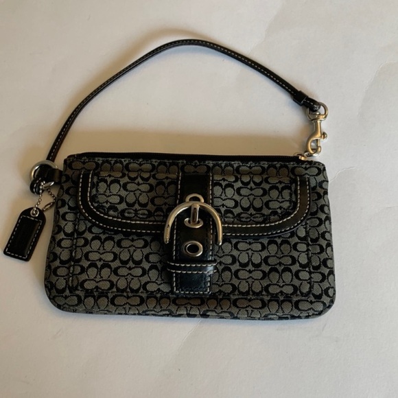 Coach Handbags - Coach monogram wristlet  wallet/purse.
Black and grey.